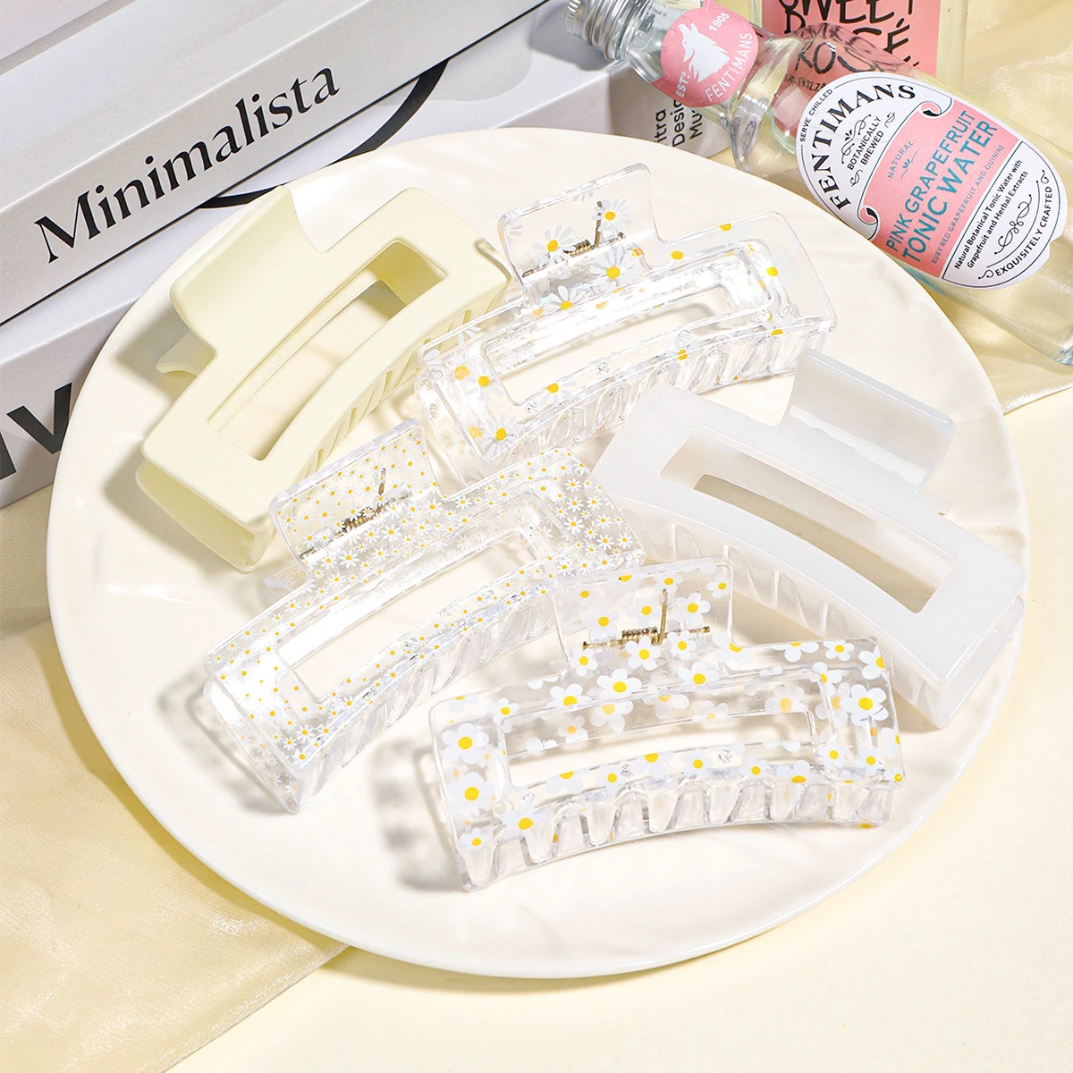 5 قطع (8.5 سم/3.34ni) مشبك مكعب حلو مطبوع بلون الحلوى، مشبك سمك القرش الكوري الصغير الطازج على ظهر الرأس #6