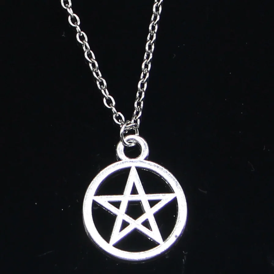 20pcs New Fashion Necklace 24x24mm Star Pentagram Pendants Short Long Women Men Colar Gift Jewelry Choker