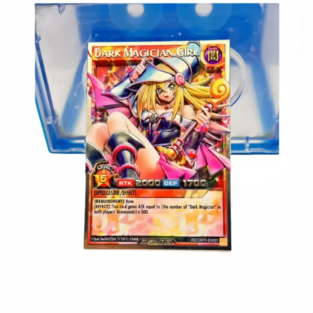 DIY English 59*86mm Yu-Gi-Oh! Dark Magician Girl 3D Relief Metal Card  Anime Peripheral Game Collection Card Holiday Gift