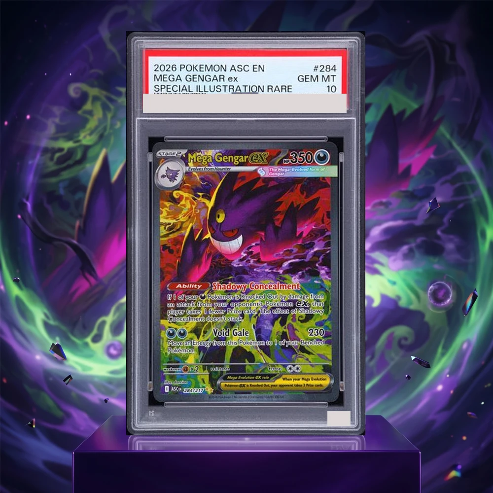 

DIY Proxy Graded Collection Card 2026 PTCG ASCENDED HEROES SPECIAL ILLUSTRATION RARE MEGA GENGAR EX GEM MT10 Card English Gift