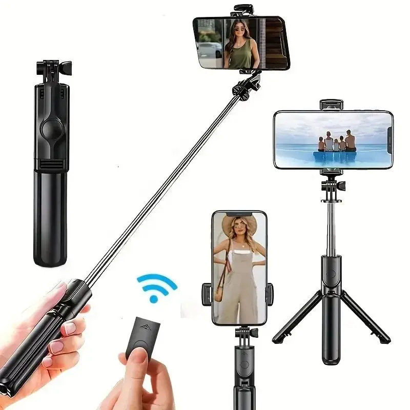 S03 Detachable Clip Bluetooth Tripod Selfie Stick Maximum Clamping Width 90MM Length 675MM With Fill Light Remote for Photograph