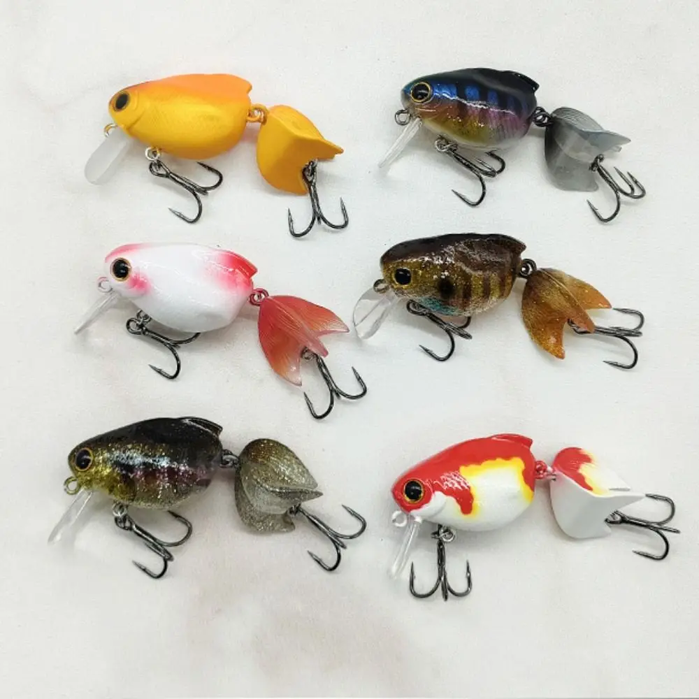 Goldfish Artificial Goldfish Bait 58mm 3D Eyes Goldfish Floating Fishing Lure Stereoscopic Crankbait Artificial Fishing Bait