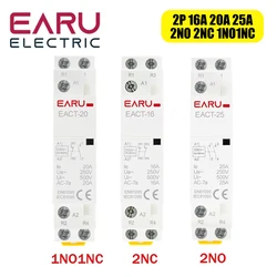 2P 16A 20A 25A 1NO 1NC 2NO 2NC AC 220V 230V 50/60Hz Din Rail Mounted Household Modular AC Contactor for Smart Home House Hotel