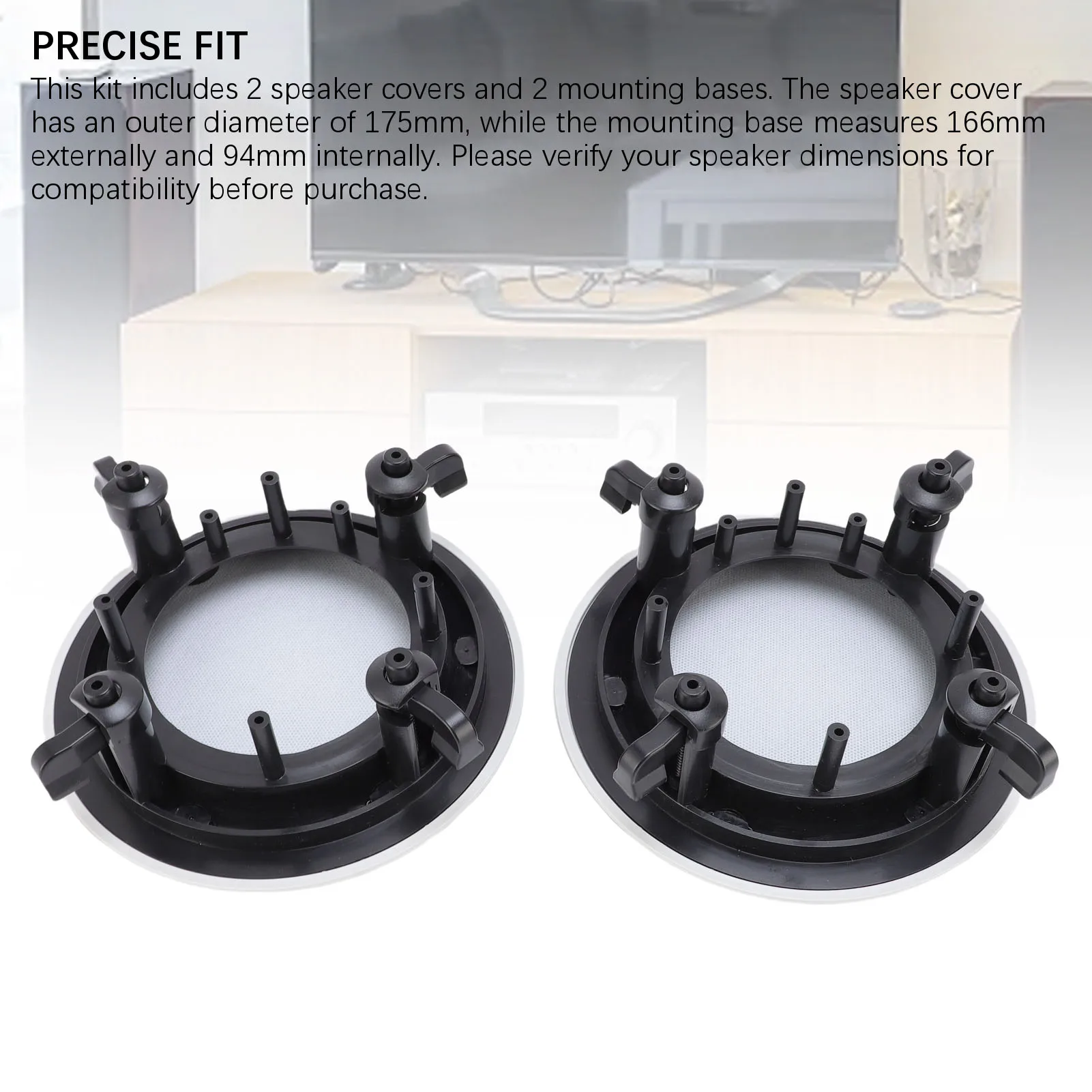 Grade de alto-falante do carro capa ajuste perfeito base magnética grade de alto-falante capa protetora anti crack decorativo 6.89in od para escritórios