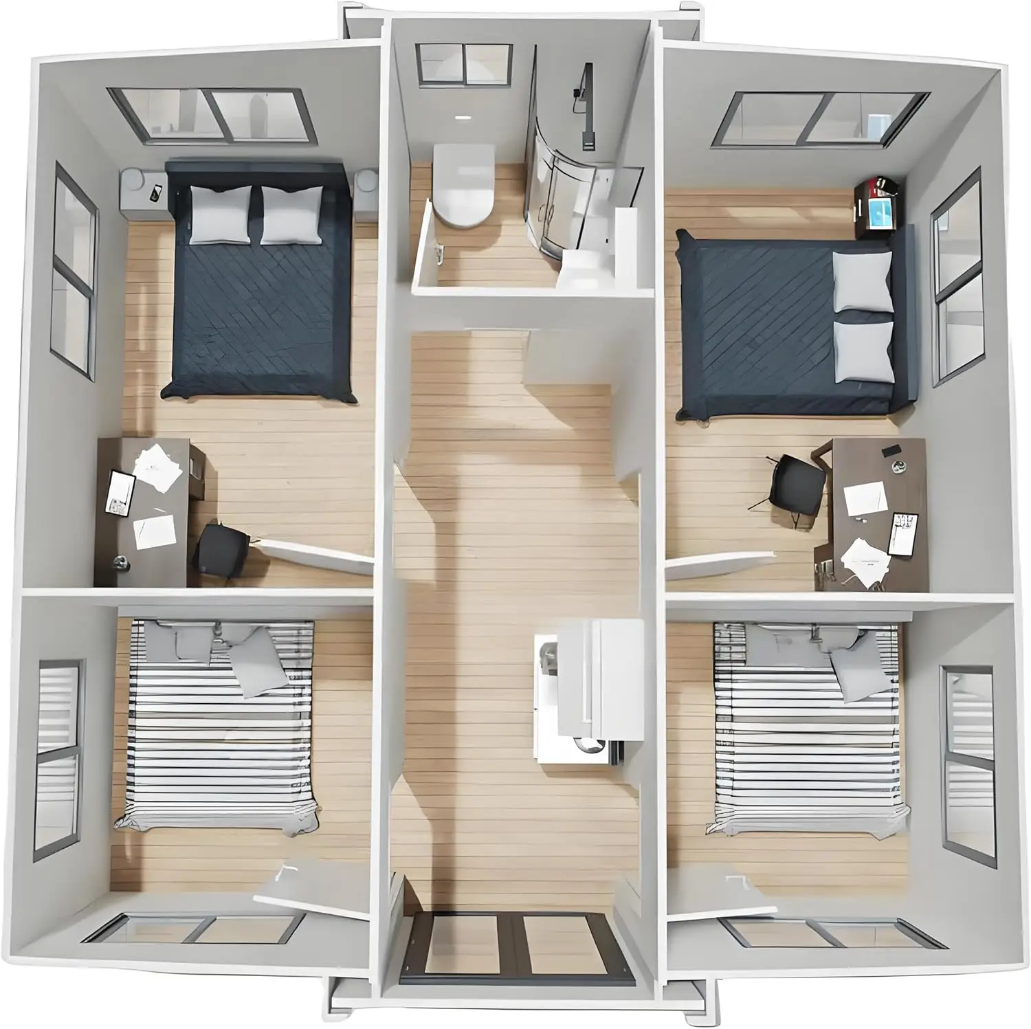 2 Bedroom Container House Hotel Office Expanding Foldable House Portable Mobile Homes Folding Prefab Expandable Container House