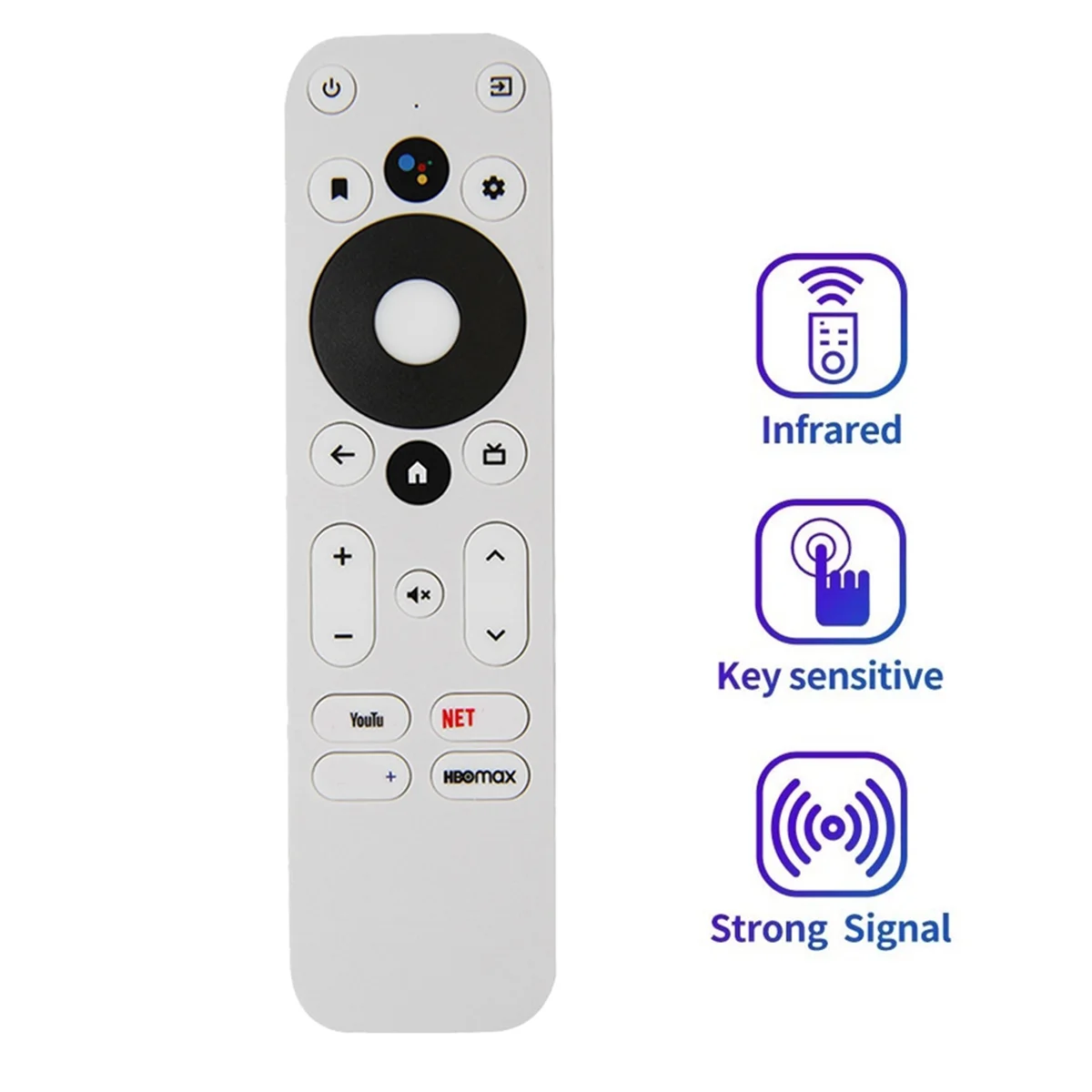 N80R Super Replace Voice Remote Control for KM2 KM2 PLUS Android 4K UHD TV Box Bluetooth Voice Remote White