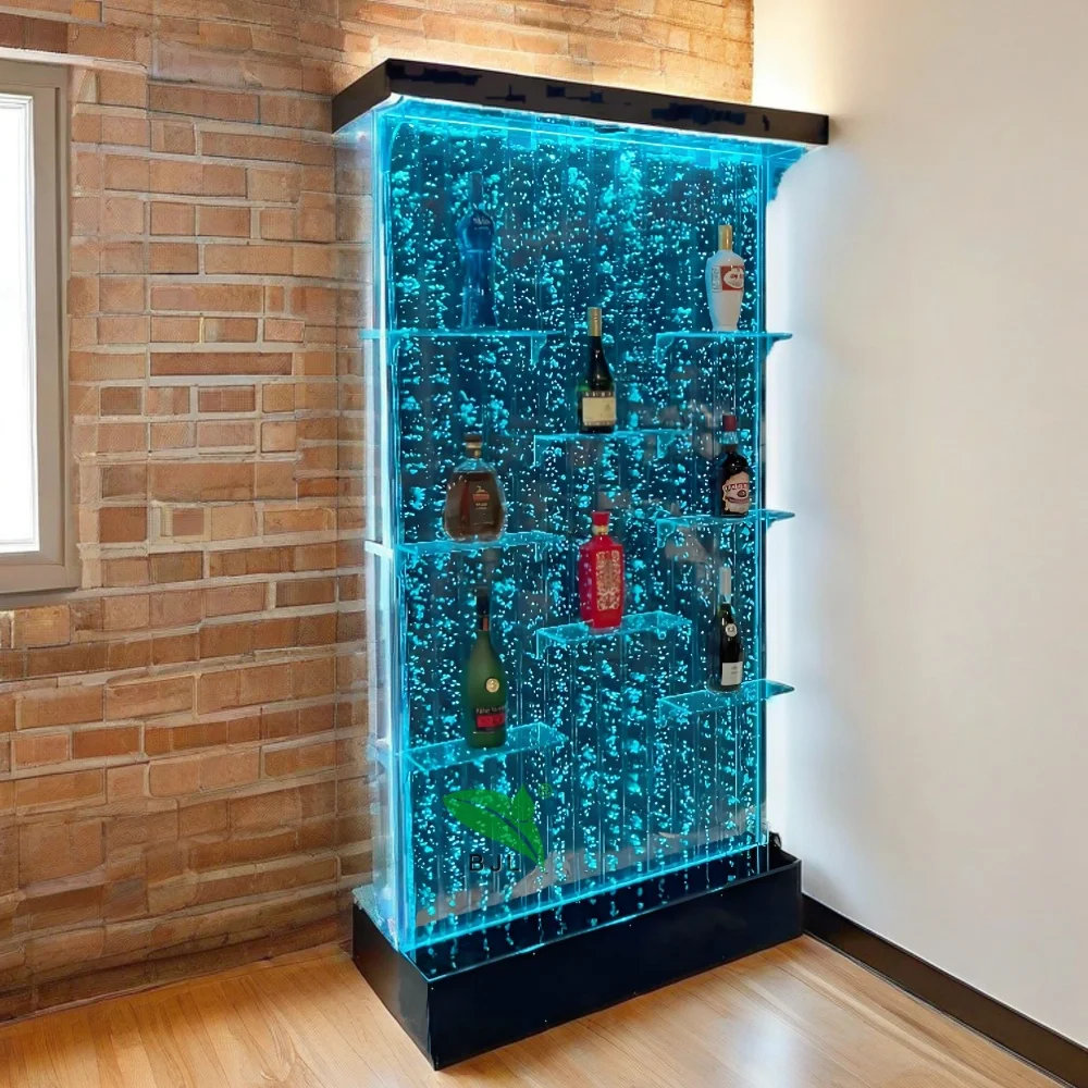 

Customization.Bar Designs Customized Water Features Panel Room Divider Led Bubble Wall Wine bar Cabinet