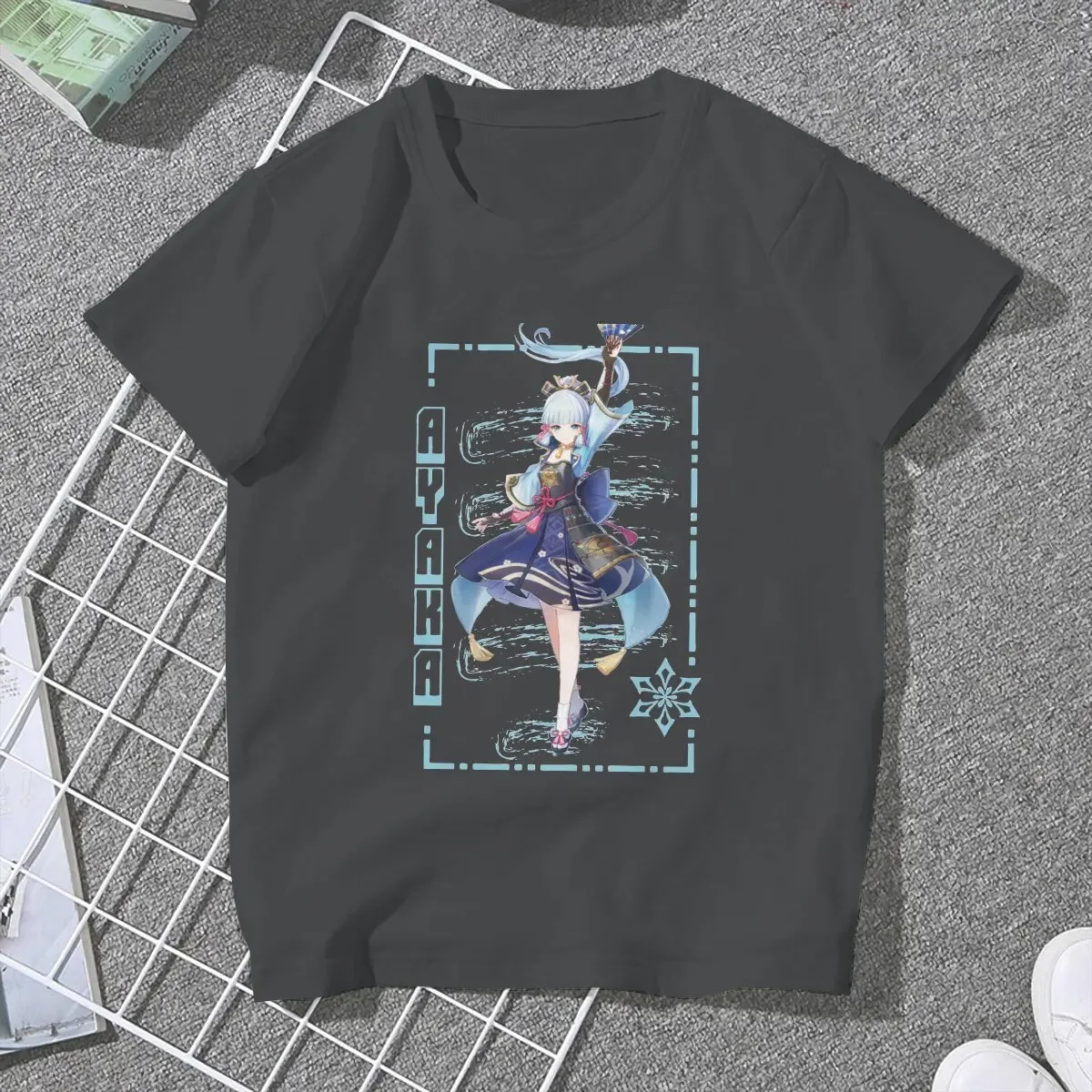 Japanese Genshin Impact Kawaii Amber Kamisito Ayaka T Shirt Vintage Otaku Manga Graphic Tshirts Summer Streetwear Unisex Tee