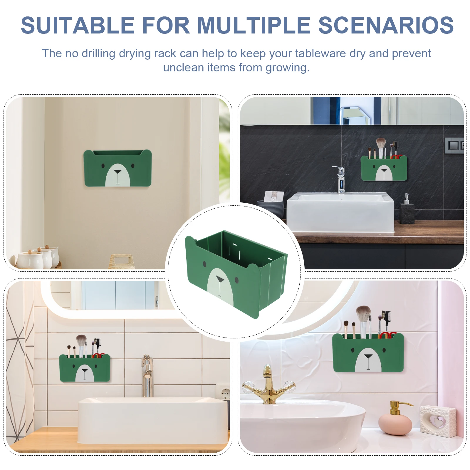 

Lovely Cartoon Dish Drying Rack for Kitchen Countertop Storage Organizer Household Tableware Holder Drainer Drainage Rack