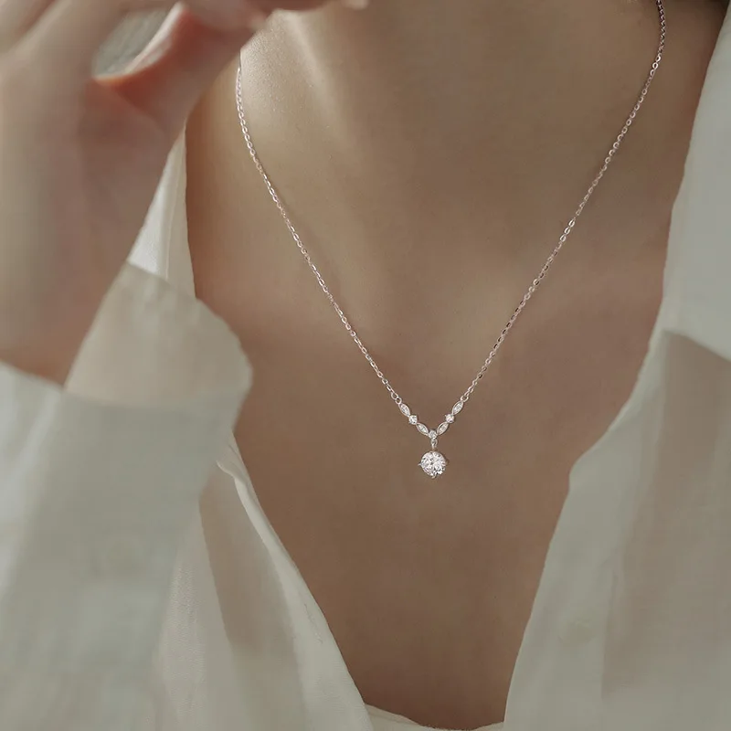 جديد 925 فضة شكل هندسي قلادة سحر شخصية قلادة المختنق هدية عيد ميلاد للنساء مجوهرات رائعة #5