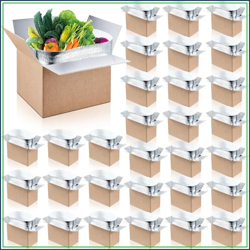 

30 Pcs Insulated Shipping Boxes, 9x5x6 Inches, Double Insulated with Aluminum Foil Liner, Thermal Mailing Box for Cold Food & Shipping