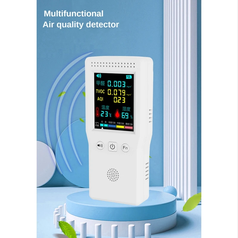 Co2 Meters Air Quality Detector Air Quality Detector PM2.5 PM10 HCHO TVOC CO2 With Backlight LCD Color Display