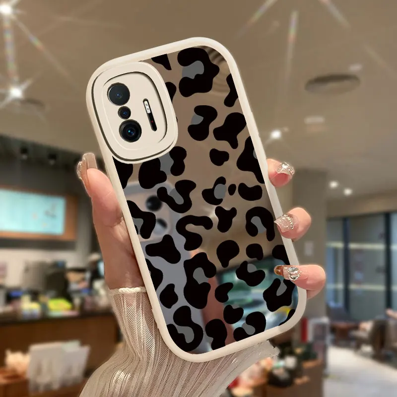 Cute Leopard Printing Case For Xiaomi Mi 10 9 8 Lite 11T Pro 11 Lite 5G NE 12 Lite 12X 12S Pro 10T Silicone Soft Mirror Cover