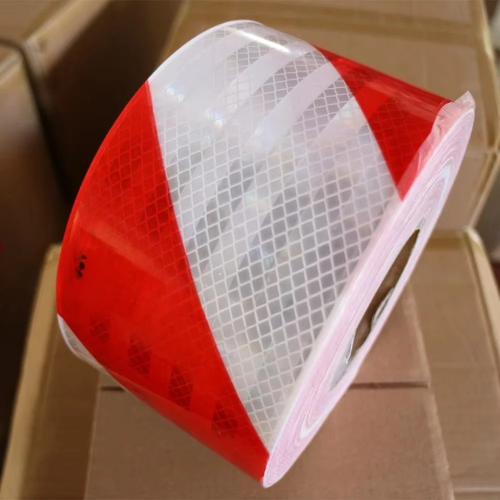 

Reflective red and white DOT-C2 10cm vehicle trailer sticky eye-catching tape