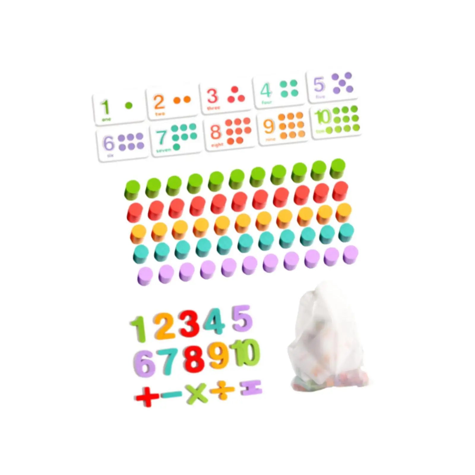 Counting Wooden Toys Educational Math Game Early Learning with 55 Pegs for Home School