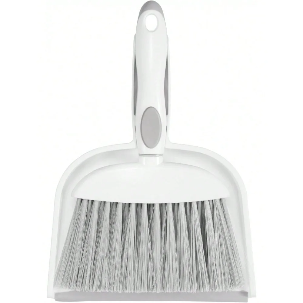 

NACENA Small Dust Pan And Brush Set, Broom And Dustpan Set Small Hand Broom And Brush Combo Dust Pan With Teeth Home Cleaning Drawers Desktop Sofas And Outdoor, White & Gray