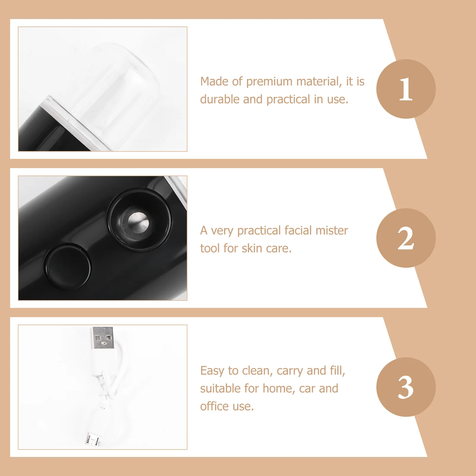 1 pçs carregamento usb facial senhor preto nano spray umidificador hidratante umidificador de pele portátil ferramenta cuidados beleza para casa