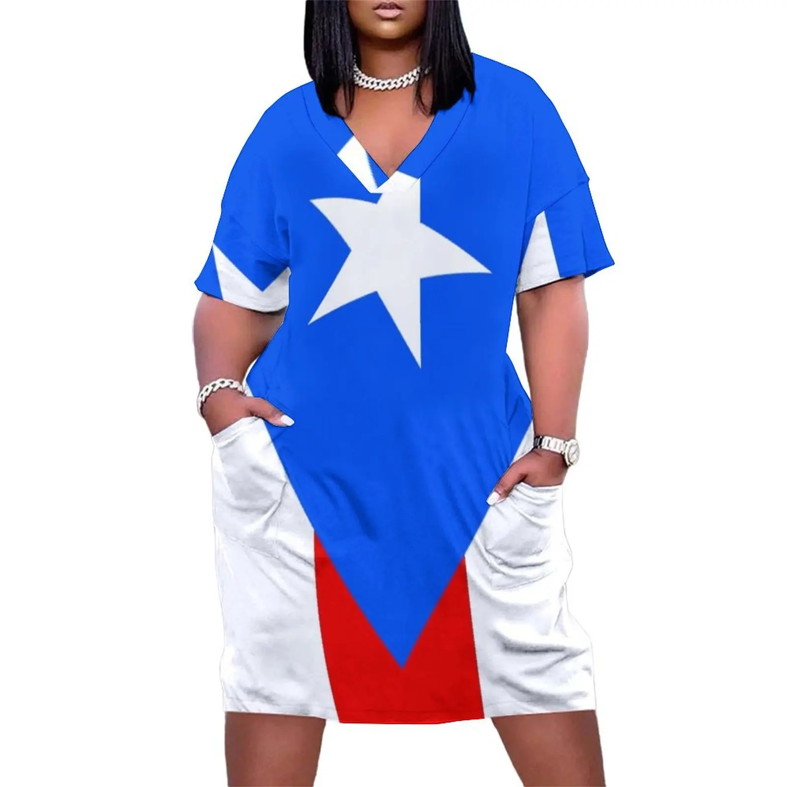 

Puerto Rico Flag Vertical Loose Pocket Dress dresses for woman 2025 elegant chic women dresses promotion women's fashion dresses