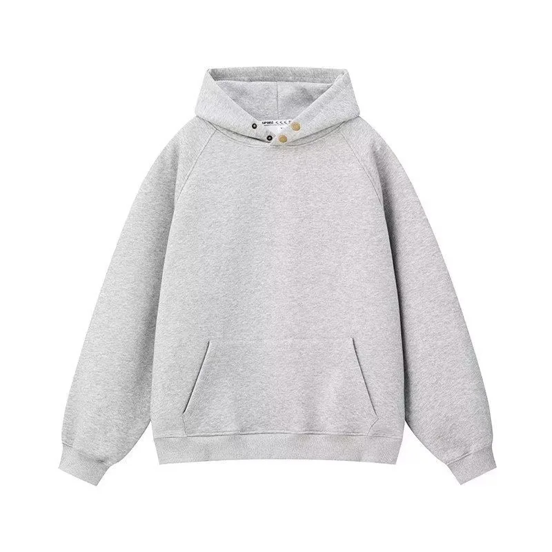 American Style Autumn Winter New Fashion Men's Button Long Sleeve Casual Trendy Loose Simple Basic Pullover Sweatshirts Male