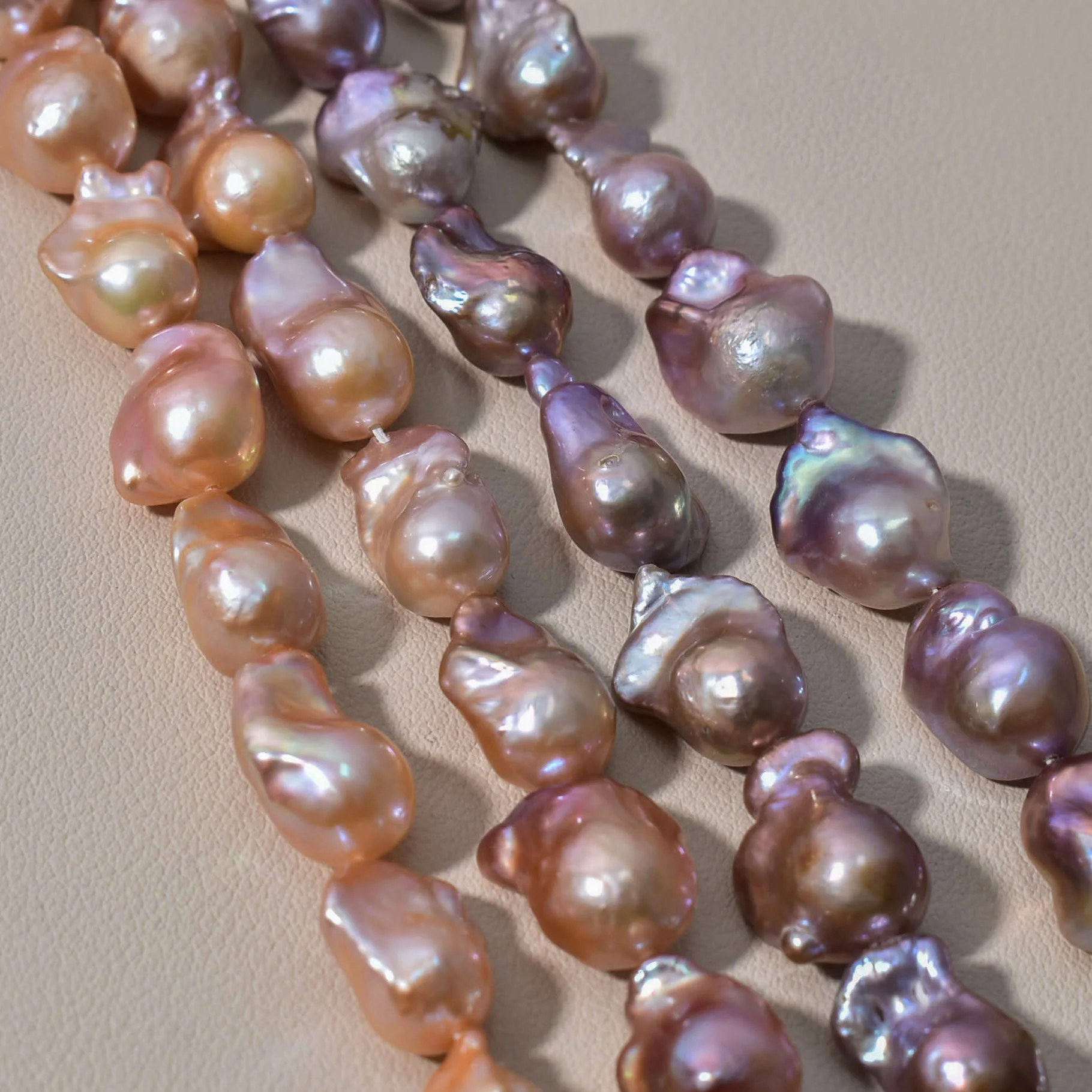 long Baroque AAAA+10-15mm Natural seawater akoya color  Pearl Necklace 925 36inch 18inch 20inch 54inch