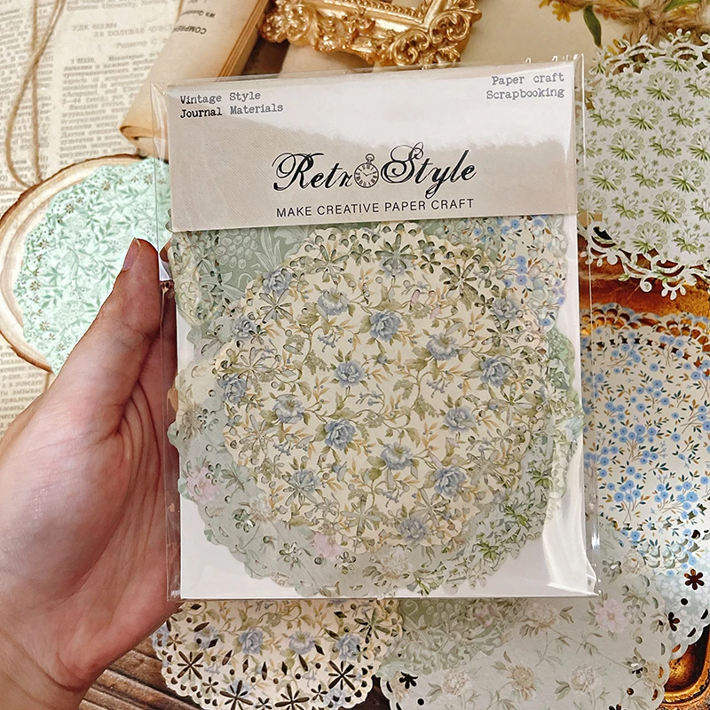 Panalisacraft Vintage Style Lace Doily Decorate paper pieces Scrapbooking paper pack handmade craft paper Background pad card