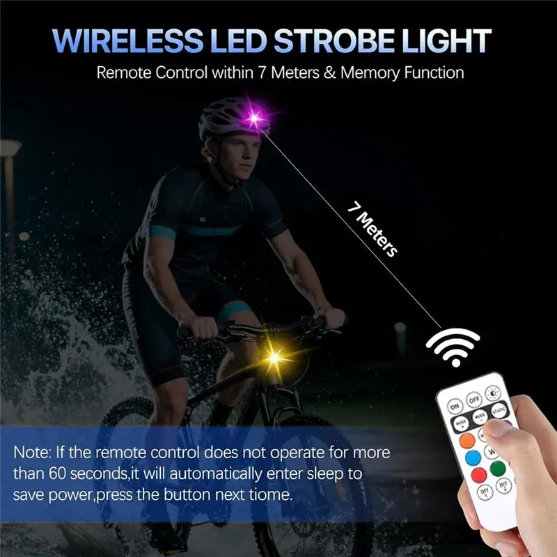 A60zwireless LED Strobe Light 10PCS, High Brightness Car With Remote Control 8 Colors USB Chargingmay