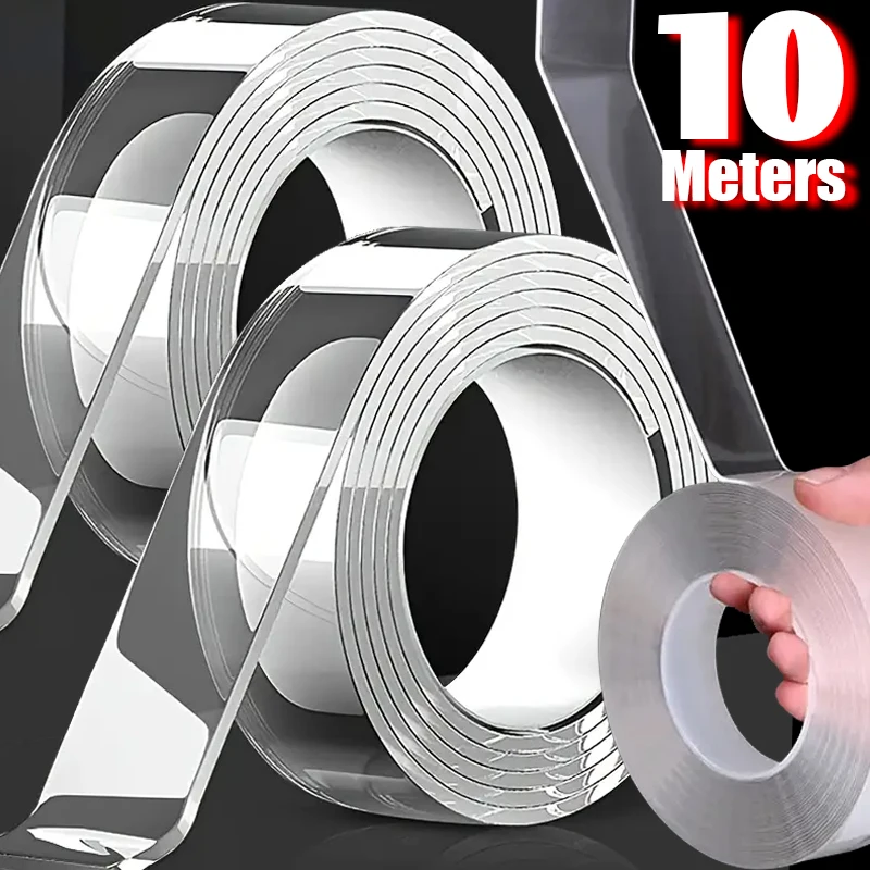 

1-10M Nano Double sided Adhesive Tapes Extra Strong Waterproof Transparent Traceless Reusable Decorative Mounting Tape Strips