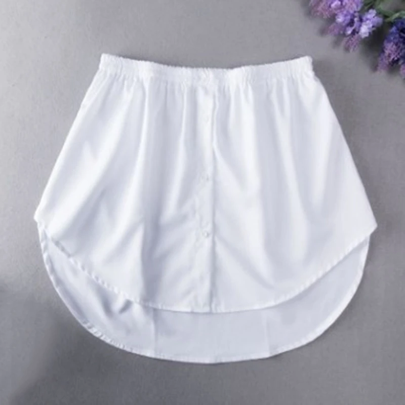 Fausse queue de chemise pour femme, ourlet de chemisier en coton, sous-jupe amovible, jupe irrégulière élastique, sous-jupe, mode britannique, nouveau, 2024