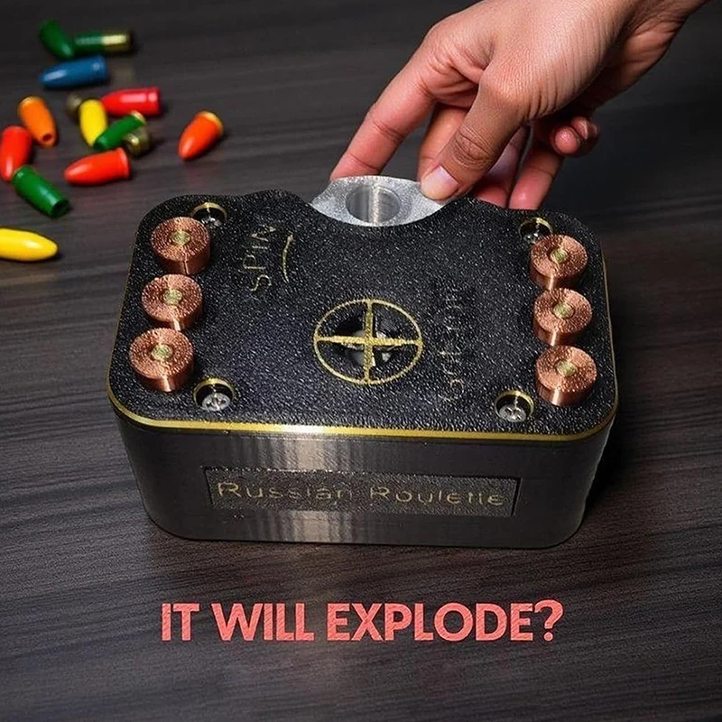 لعبة احتمال الروليت؛ مجموعة جيب الروليت الروسية المطبوعة ثلاثية الأبعاد؛ ألعاب العجلات التفاعلية للمتعة