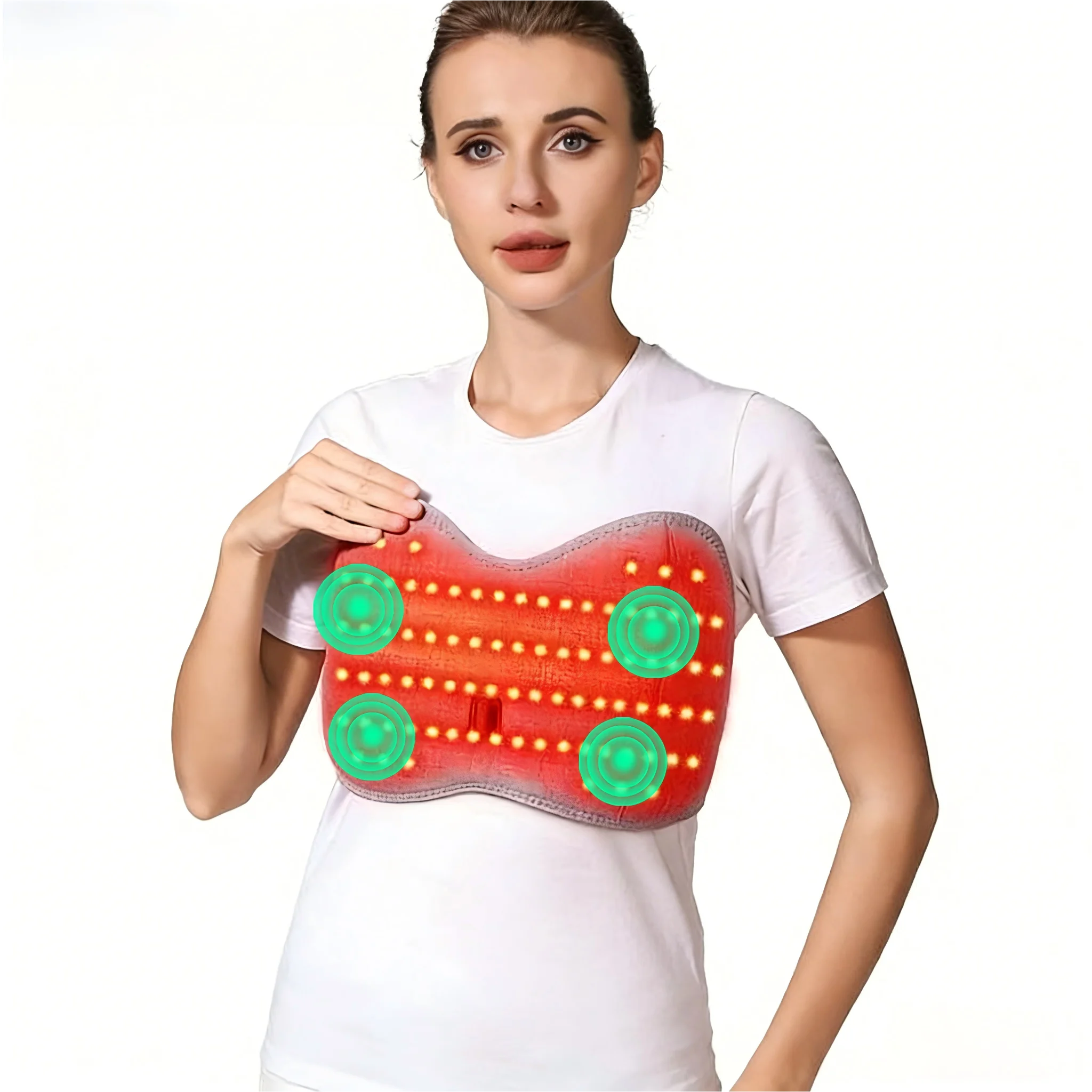 

Массажер для груди с красным светом и функцией нагрева: улучшает кровообращение, снимает боль, очищает молочные железы