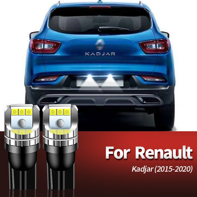 2Pcs Canbus 12V LED License Plate Light W5W T10 For Renault Kadjar 2015-2019 2020 Number License Plate Lamps Car Accessories