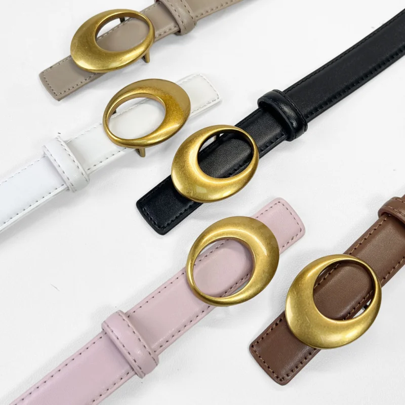 2025 new Metal Chain Letter Accent Slim Belt Delicate Compact Everyday Outfit Highlight