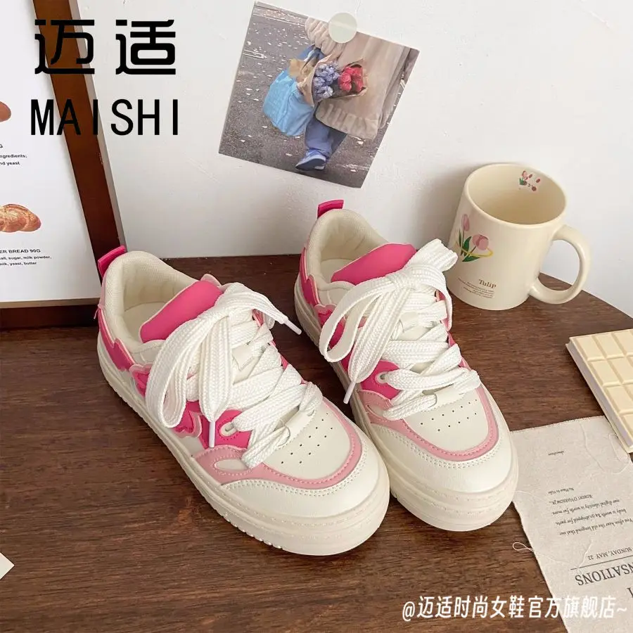 Kawaii Shoes Pink Sneakers Women Platform Vulcanize Cute Korean Tennis Female Spring Summer Vintage Casual Flats Footwear