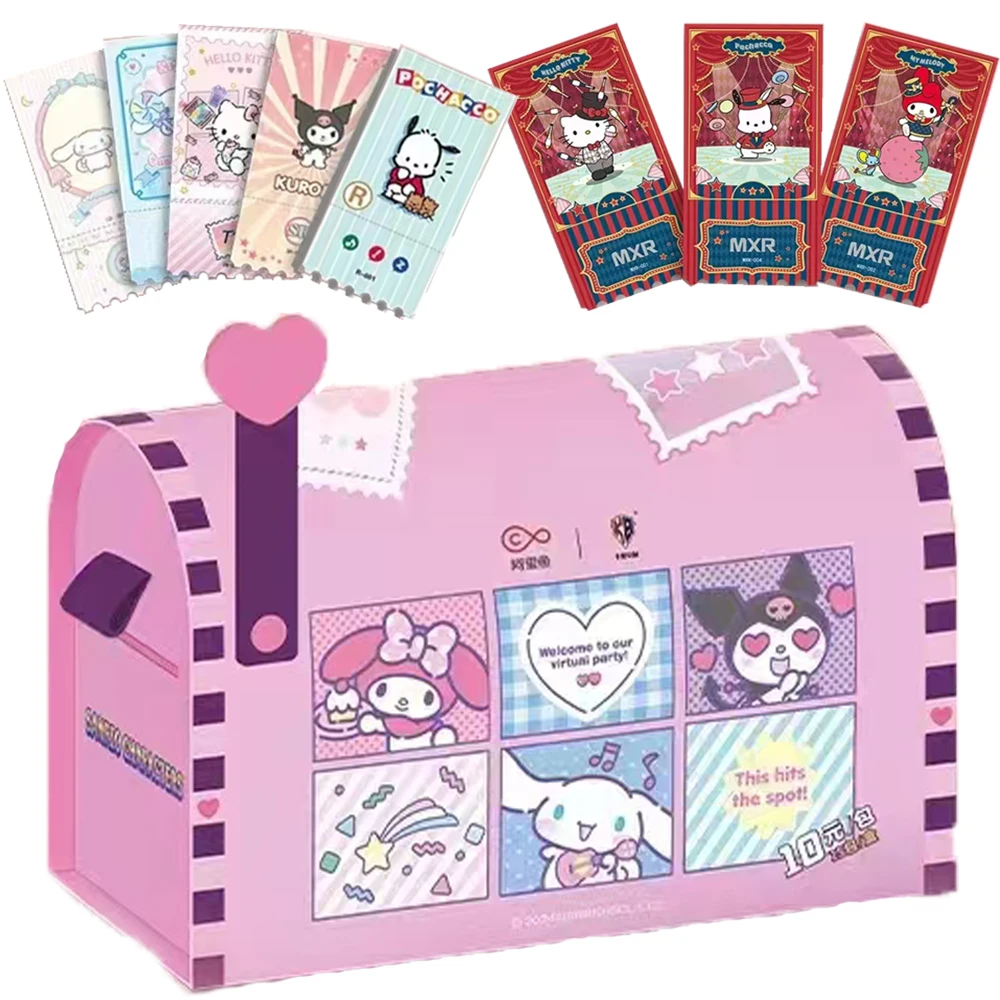 Tarjeta de colección Sanrio para niños Pompompurin Cinnamoroll, regalo clásico japonés, imagen bonita y divertida, tarjeta de juego limitada, juguetes para niños