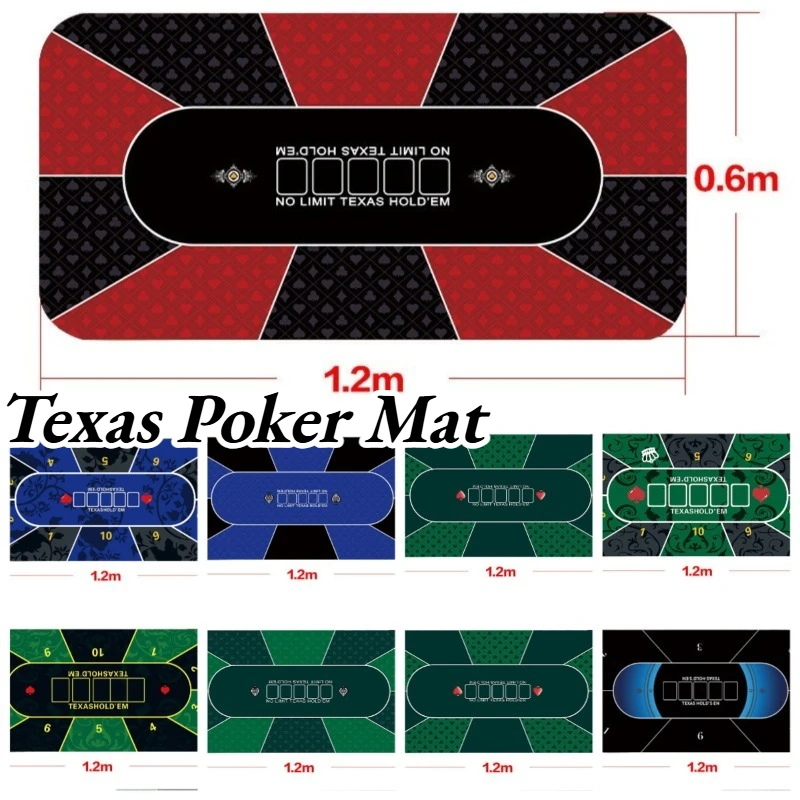 120x60cm Thick Texas Poker Mat Rubber Tablecloth Nonslip Game Layout Mat Tabletop Holdem Mats for Home Entertainment