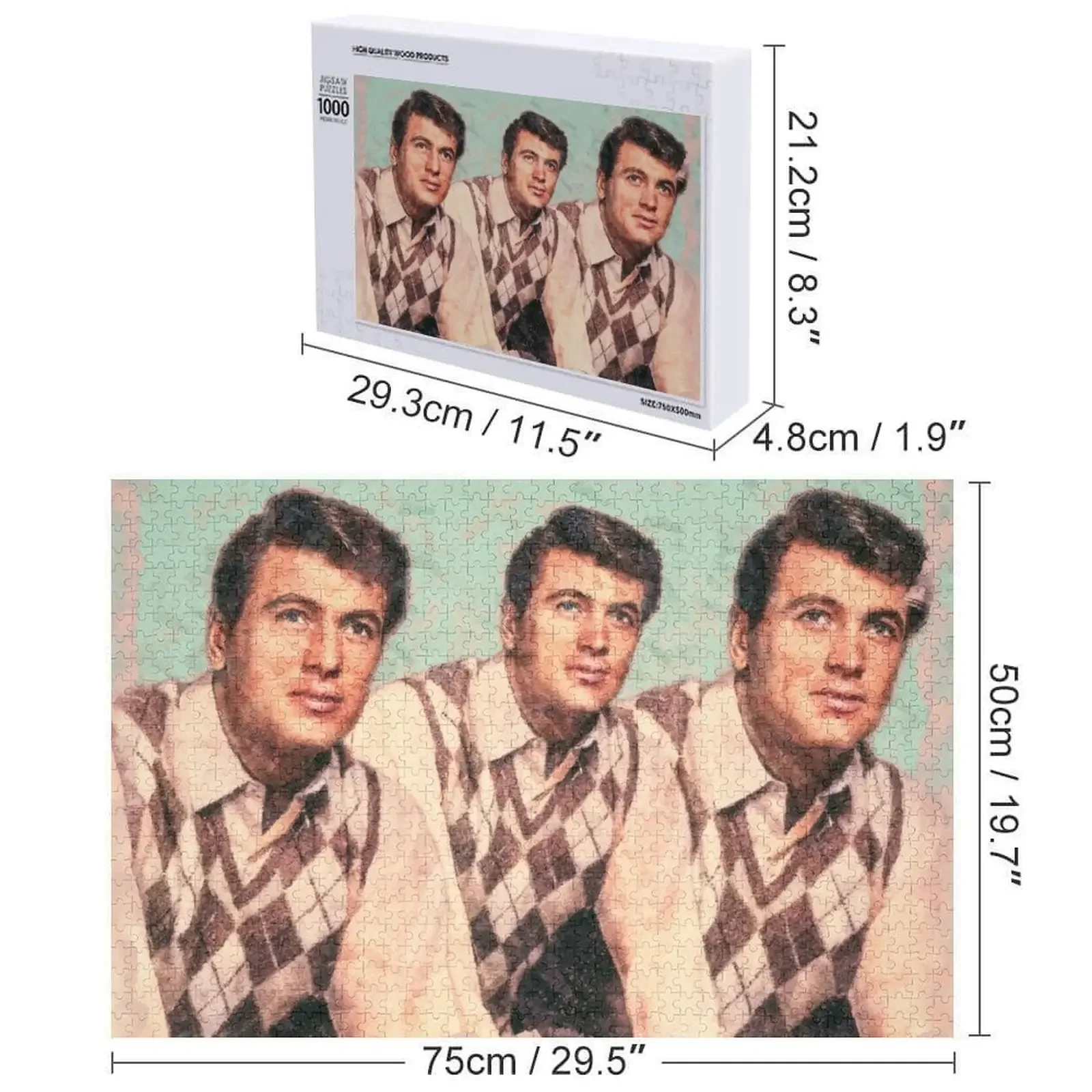 Rock Hudson Quebra-cabeça Foto Adulto Madeira Animais Quebra-cabeça
