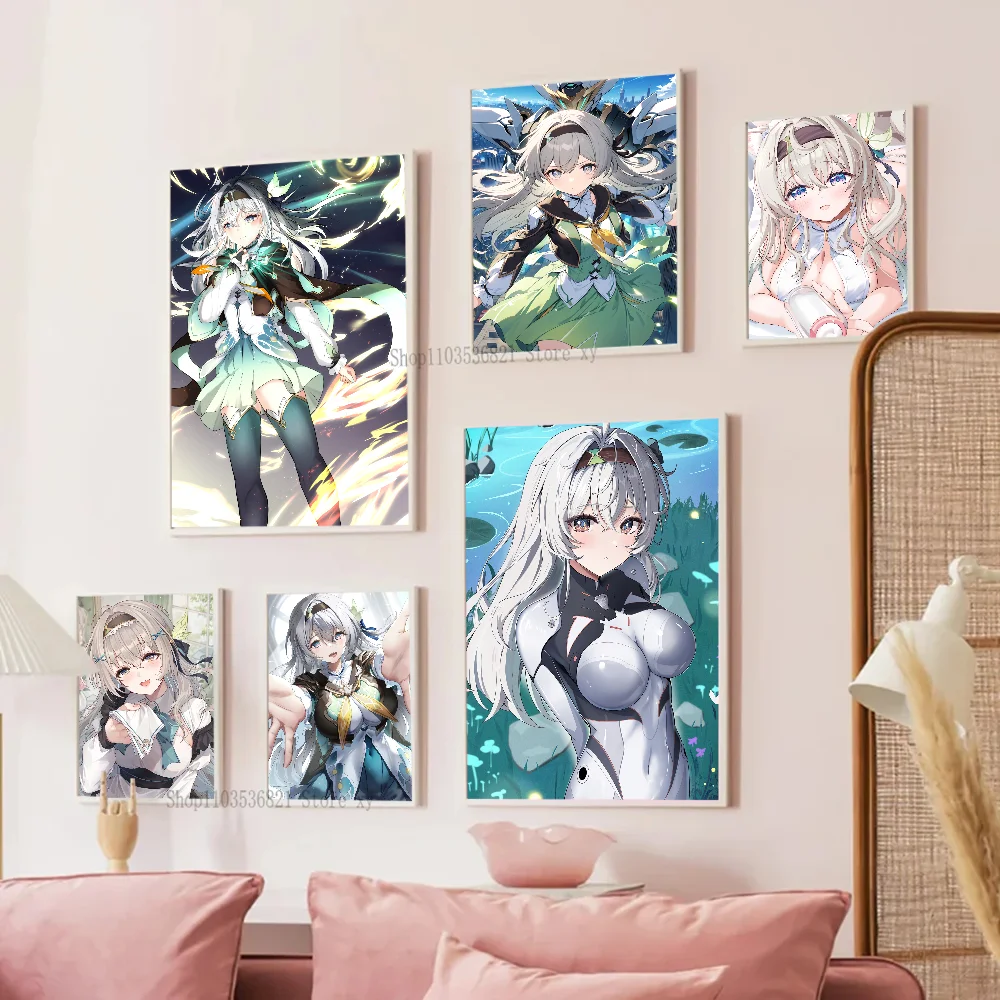 Anime Game Honkai Star Rail Firefly Poster Stickers Living Room Bedroom Entrance Cafe Wall Art Decoration Painting