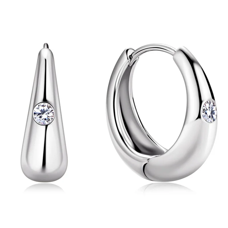 Circle Earrings 925 Silver Moissanite Diamonds Women Party Best Quality Birthday Gift Designer Style Fine Jewelry view 2