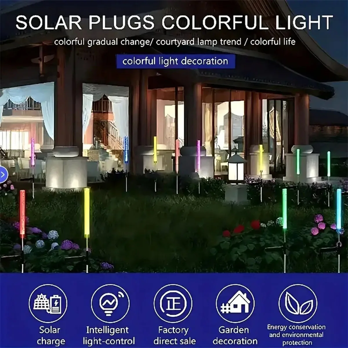 Barra de burbujas Solar para jardín, luz Solar que cambia de Color para exteriores, camino de paisaje, decoración para terraza, césped y patio, 1/2 Uds.