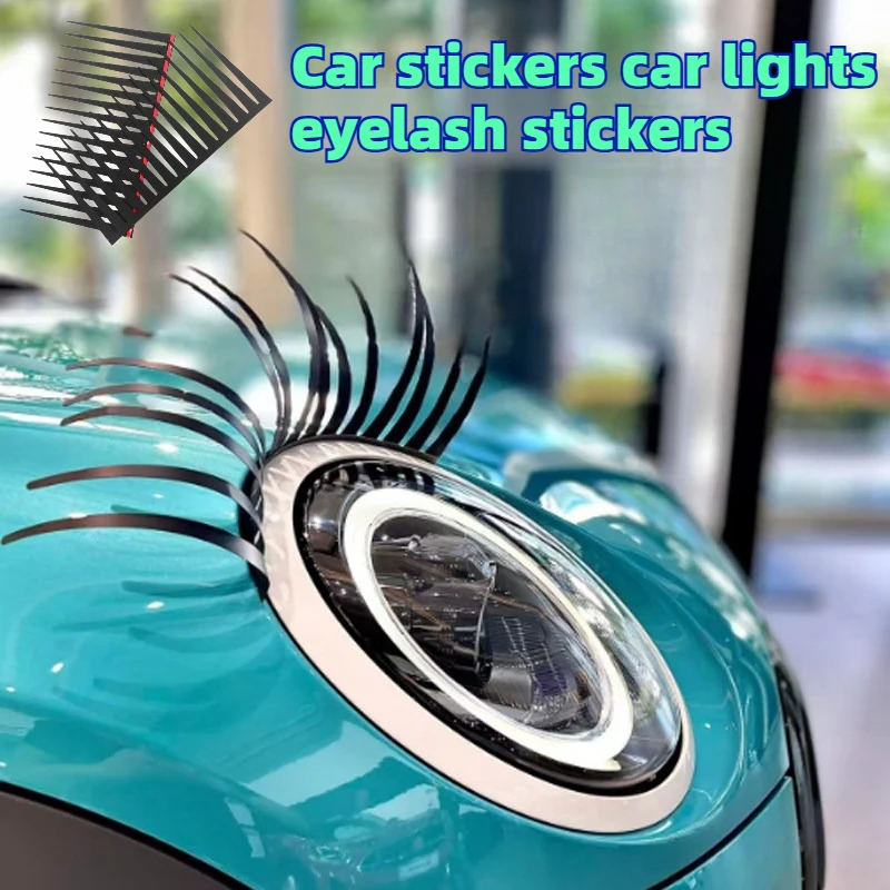 

Car Stickers Black PVC Car Headlight Eyelashes - Eyebrow Stickers Exterior Body Decals Auto Decoration Accessories