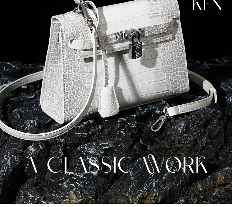 Luxury handbags LMK leather cowhide Kelly bag women's autumn and winter versatile high-end sense niche light luxury handbags