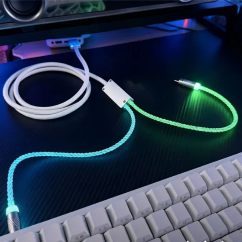 8k1to 2 Rgb Aviator Keyboard Cable Nylon Fishnet Braided Data Wire for Magnetic Switch Gaming Mechanical Keyboard