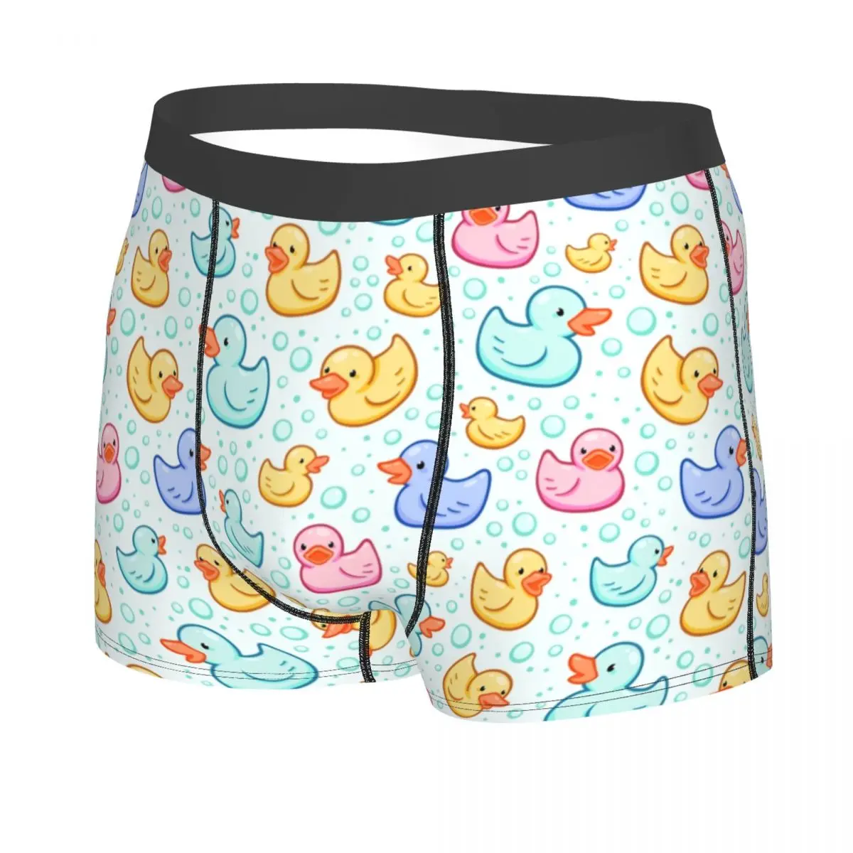 Custom Cartoon Colorful Rubber Duck Underwear Men Breathable Boxer Briefs Shorts Panties Soft Underpants For Homme