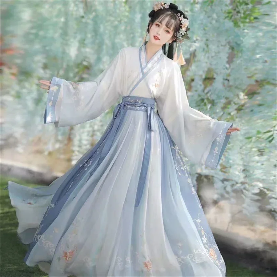 

Женское традиционное китайское платье Hanfu, сказочный костюм для косплея, танцевальное платье ранней династии ханьфу, размеры XL