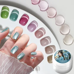 5g/pcs Satin Silk Feel Cat Eye Magnetic Nail Polish Smooth Moonlight Sparkling Gel Nail Polish 9 Colors Waterlight Nail Varnish