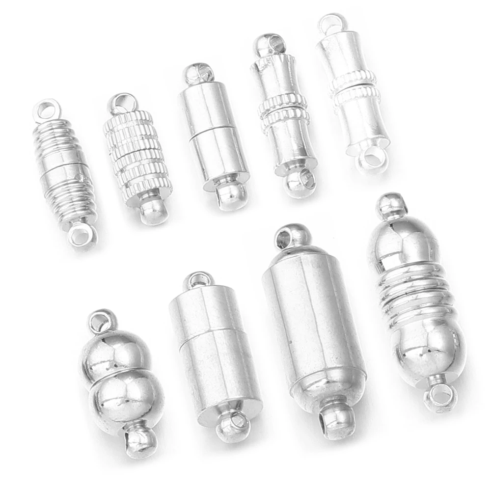 5 unids/lote de cierres magnéticos fuertes, conectores de cierre de extremo magnético chapados en cobre para fabricación de joyería, collar de pulseras de cordón de cuero DIY