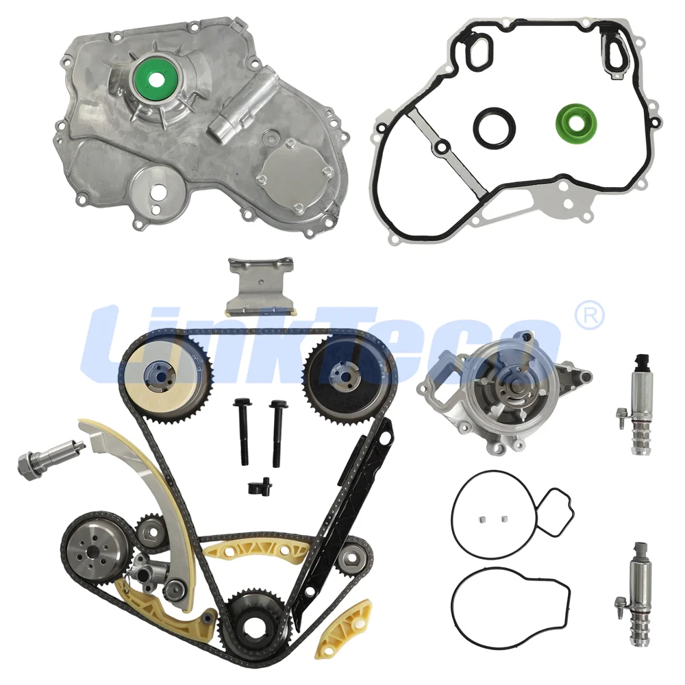 Timing Chain Kit VCT Selenoid Actuator Water Pump VVT Gear Fit 2.4 L Gas For 09-17 GM Ecotec Chevrolet Buick 2.4L 90537632