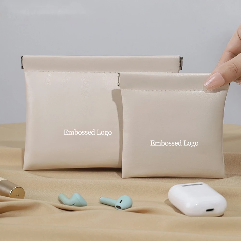 

100 шт., простая мини-шрапнельная портативная косметичка 10x10 см, водонепроницаемая сумка из искусственной кожи с индивидуальным логотипом для кисти, наушников, помады