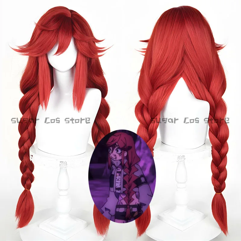 أنيمي Gachiakuta Riyo ريبر شعر مستعار تأثيري الضفائر المزدوجة البرتقال الاصطناعية الشعر هالوين كرنفال الدعائم الطرف للنساء الفتيات