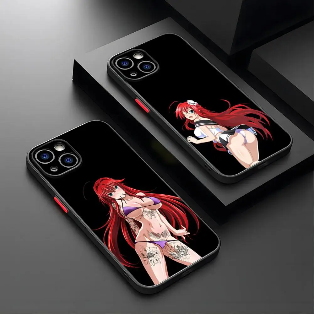 Rias Gremory High School DxD Phone Case Matte Translucent for IPhone 15 Pro Max 14 Pro 13 11 12 Mini Xs X Xr 7 8 Plus Se Cover